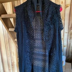 Black lace vest